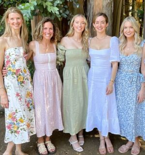 Liz Trinnear Instagram - Two of my favorites got married last weekend and it took me over a week to recover from smiling so hard (and to make this post) 😭😂💕
Their wedding was so full of love, happiness and magic, it was like a real life fairytale ✨
@lauramosescollins looked like a princess and @matthewstylist is her prince. 
I’ve known Matt for 12 years now and I’ve NEVER seen him so darn happy (and that’s saying a lot because he’s the happiest, most positive guy I know). Standing by his side as a groomswoman was an honor 💕 Laura is the kind of person you hope your best friend marries and I like to think that Matt is not the only lucky one here, we all gained Laura as a friend and I’m forever grateful. WHAT A BLAST! 💕💕💕
(Also - @nathanielmotte said I was serving up some Neo from the matrix vibes in my custom @alfredsung suit dress 😂 - hence photo number 3) 
Also also - shoutout to @reformation for making us gals look extra special for rehearsals 💕