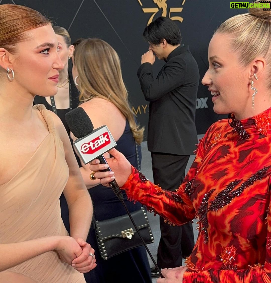 Liz Trinnear Instagram - Emmys 2024 🔥 Flavortown chic (coined by @nathanielmotte) inspired by @guyfieri . . Styling @simonefaloona Hair: @matthewstylist