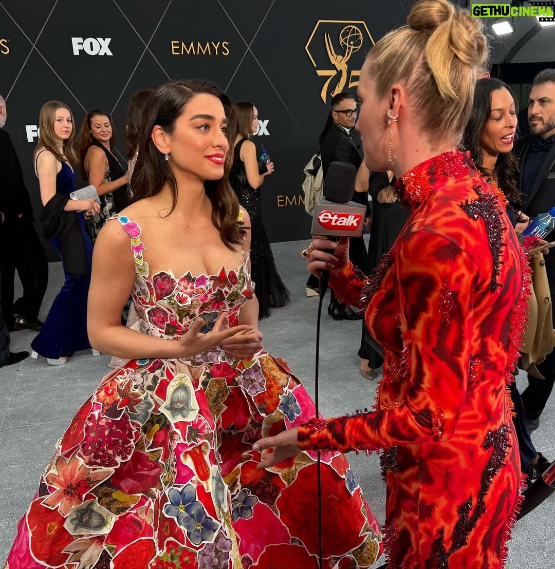 Liz Trinnear Instagram - Emmys 2024 🔥 Flavortown chic (coined by @nathanielmotte) inspired by @guyfieri . . Styling @simonefaloona Hair: @matthewstylist