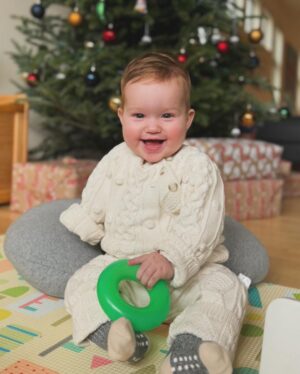 Liz Trinnear Instagram - Baby bear’s first Christmas! 🎅🏼 🎄