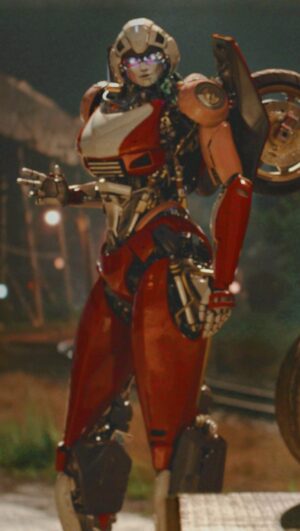 Liza Koshy Instagram - been ready for this one to 𝗿𝗼𝗹𝗹 𝗼𝘂𝘁 • in disbelief of my own autobodyody as Arcee in #Transformers: #RiseOfTheBeasts coming to theaters June 9, 2023