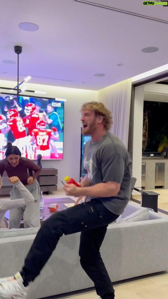 Logan Paul Instagram - We’re gonna have to change the @patrickmahomes bottle. CONGRATS TO THE 3X CHAMP!! Allegiant Stadium