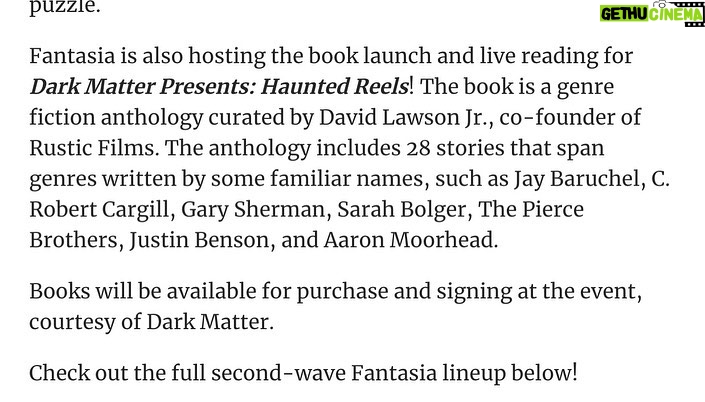 Lola Blanc Instagram - Thrilled to announce that not only will @pruningfilm be screening at @fantasiafestival on July 30th, but I’ll also be reading a page of my short story at the launch of Haunted Reels, our horror community short story collection spearheaded by @davidlawsonjr, on the 29th! If you’ll be in Montreal, come watch the film and hear me tell a very gross story alongside a bunch of people who are much cooler than me. ✂ PRUNING Director: 👋🏻 Writers: 👋🏻 and @germyradin Starring: @madbrew @peyton_kennedy @germyradin Featuring: @akilahh @bengleib @betsyboobop @jack_bedrosian @avitalash Produced by: @nick.paskhover @runawayroo With @rusticfilms @davidlawsonjr @aaronmoorhead @justinhbenson 1st AD: @itsryantaylor Cinematography: @sonjatsypin 1st AC: @duy.a.nguyen 1st AC: @torinb 2nd AC: @makeitrayner 2nd AC: @tannercharn Camera package: @panavisionofficial 🙏🏻🙏🏻 Steadicam: @jaron_tauch_soc Camera operator: @adamleene Gaffer: @thomassigurdsson Gaffer: @tatemccurdy BBE: @bluesandalviews BBE: Carlos Mauricio Ortez BBE: @loganwade Set lighting technician: @aebon_inc Key grip: @ihavethedinero Key grip: Shawn Anderson Best boy grip: Alex Laudeman Best boy grip: @utnoframes Grip: @collingallivan Grip: Glenn McDougald Grip: Sean Carr Balloon light technician: @arendterik Production design: @imbeingsocial Art director: @hopelesslypoor Lead person: Jonathan Rodriguez Set dressers: @onlycaso @middlenamemoki @alexsantospirito Sophie Cohen Versace Conradt Drew Wall Costume designer: @hayleymccune Costume assist: Tess Tingloff Hair: @phil_nathaniel Wig & hair stylist: @maryeczech Wig maker: @amandamillerwigstudio Makeup & SFX: @catcalico Makeup: @crystallozada Creature designer: @gregaronowitz 2nd AD: Tom Richmond Production sound: @wymenga Production sound: @jerobinson PA: @dysalexic Edited by: @babybyson @amillionians Sound design/mixing: @joestockton Original music: AJ Nilles Colorist: @connorjbailey VFX artist: @theninjabadass Exec producers: @madbrew, @dblackanese, @elia_petridis Associate producers: @eyesbig2, Brian Huff, George Bradshaw