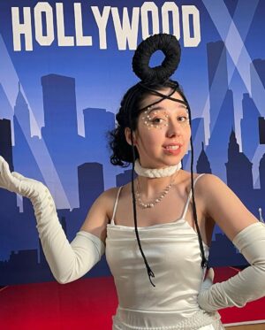Lori Mae Hernandez Instagram - For the Oscars, my family dressed up!! I was from #everythingeverywhereallatonce !! Scout was Elvis!! I made my whole costume!!!! And I’m so glad my movie won!!!! What was your favorite movie this year? 🎞️🎥🎬✨#oscars2023 #oscars #kehuyquan #michelleyeoh #jamieleecurtis #stephaniehsu