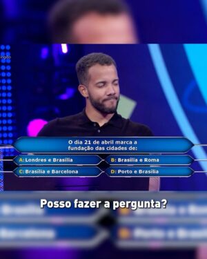 Luciano Huck Instagram - Você acertaria a pergunta do milhão de hoje? 👀💸

O Arthur fez história hoje no palco do @domingao! Não levou o milhão pra casa, mas chegou na pergunta final e saiu com R$300.000. Muito orgulho desse cara. Cria da escola pública, nunca deixou de estudar e correr atrás dos seus sonhos. Parabéns, Arthur! Que a sua trajetória sirva de inspiração para muitos outros jovens! Obrigado por dividir sua história hoje com a gente. ❤️