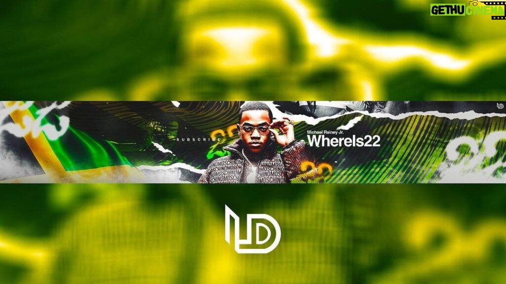LuckyDesigns Instagram - YouTube Banner for @michaelraineyjr @whereis22 Made this for fun testing out some new gradients and stuff on photoshop nowadays.