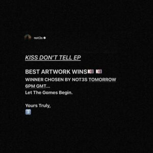 LuckyDesigns Instagram - My Entry Cover Art for @not3s New EP “Kiss Don’t Tell”