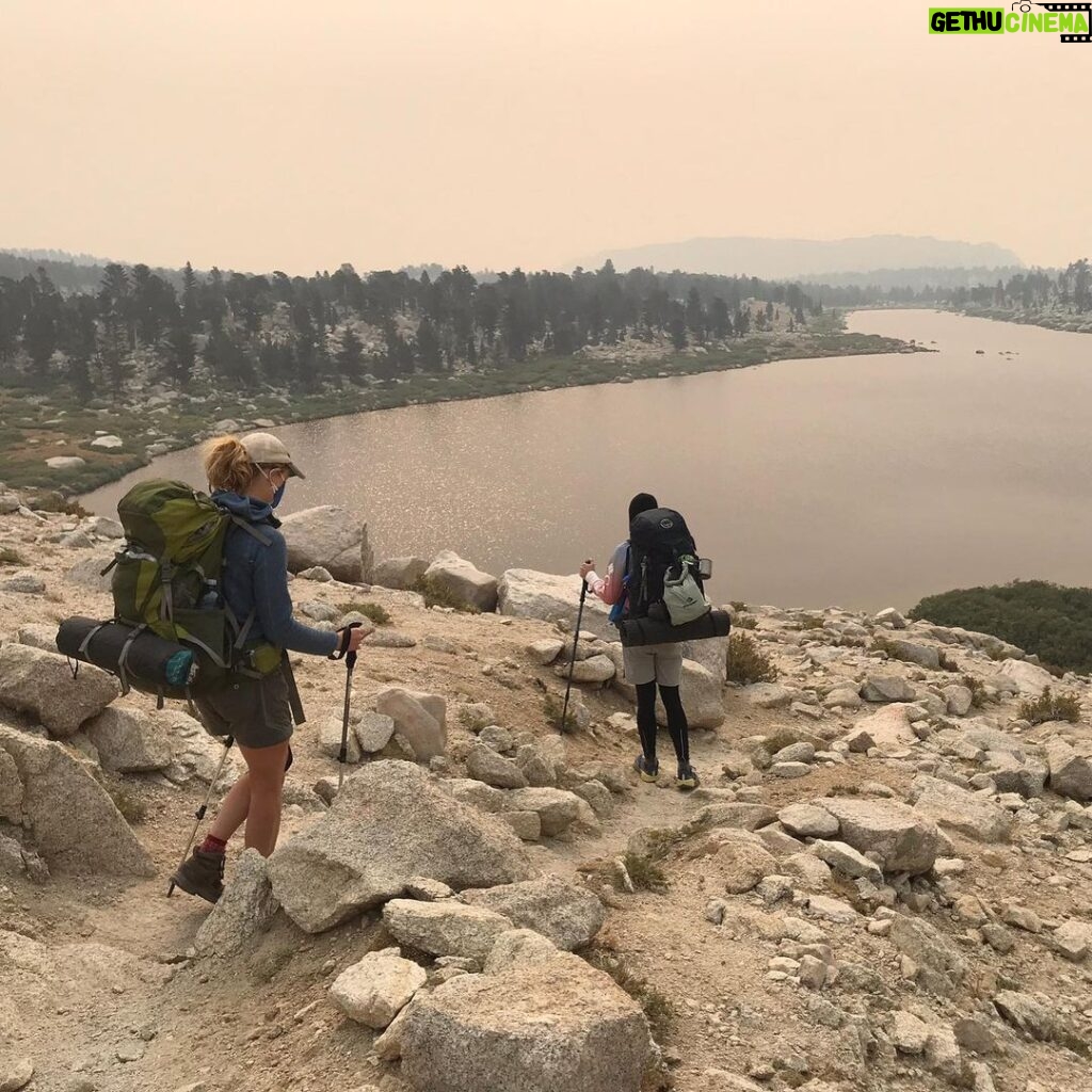 Lucy Fry Instagram - Smoke from the wild fires came over our camp the last morning, and once again, brought climate change into forefront of thought. Inhaling the smoke, there’s no denying it is here. Leaving the camp, we passed Marmots, deers, chipmunks and coyotes. Many of their species already lost on the other side of the range. To solve the twin crisis of biodiversity loss and climate change @oneearth has come up with a plan- the Global Safety Net. This is an outline of the areas world wide that need to be protected to ensure a stable future for nature, and humanity. Take a look at the website on my page to learn more about the solutions offered by the global safety net 🌎