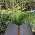 Lucy Fry Instagram – Writing in the mountains last week in the most beautiful journal hand made by @heklahrund 💚🌱🌿
Thank you my friend!