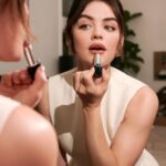 Lucy Hale Instagram – Got ready with @dior & @crfashionbook to celebrate the launch of @diorbeauty new-and-improved Rouge Dior lipstick, the latest release from @peterphilipsmakeup 😍
Beautiful night with some amazing people! #rougedior 
And no, I didn’t spill anything on my white dress.