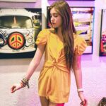 Lucy Paez Instagram - Love Is My Weapon , Music Is My Religion 💛 🎶💛... Peace Is In My Soul✌️☮️✌️ ▪️ ▪️ ▪️ #retrovibes #peaceandlove #allyouneedislove #younghollywood #actresslife #mylifestyle #tweenfashion #fashionphotography #makeithappen #yougotthisgirl #enjoythelittlethings #loveyourself #hereicome #followyourdreams #shinebright #mymagicalmoments #lucypaezofficial