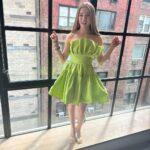 Lucy Paez Instagram – Feeling fierce in the LIME light in my @saulee ruffle dress and @charleskeithofficial shoes for press day on #TheMother @netflix out May 12th
#styled by @marc_eram
#hair by @rebekahforecast
#makeup by @gitabass New York, New York