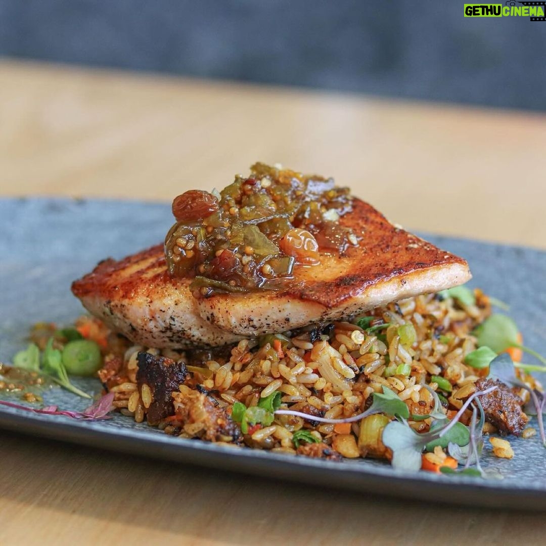 Ludacris Instagram - @ludacrischickenandbeer Atlantic Salmon Fillet with our signature dirty rice and tomato chutney, available both in LA and ATL 🍗 & 🍺 🔥