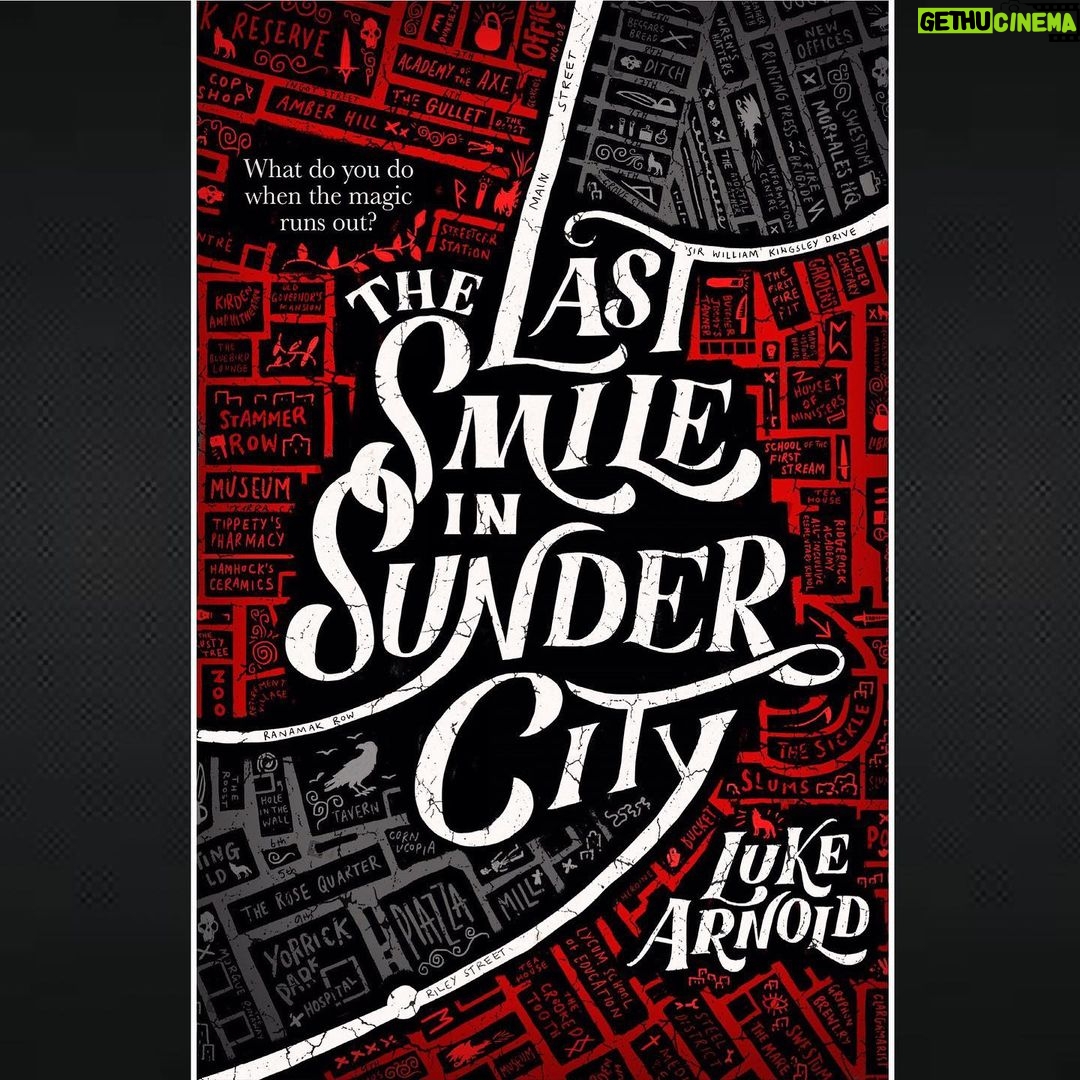 Luke Arnold Instagram - COVER REVEAL! My debut novel ‘The Last Smile in Sunder City’ will be coming out in February next year and this is what it’s going to look like! A huge thank you to @orbitbooks for wrapping up my words in such an incredible package and to @scifinowmag for coming on board for the reveal. For more info, check out the link in my bio