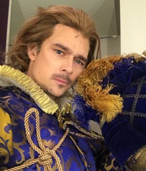 Luke Arnold Instagram - Some Shakespeare in Love backstage selfies. I played 5 characters but one of those characters played two other characters. 
Nice to not have to wear makeup for a while. I miss the frocks though.