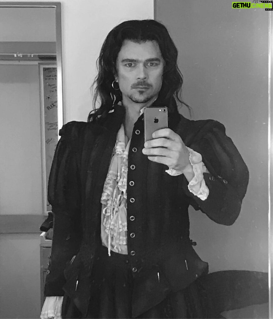 Luke Arnold Instagram - Some Shakespeare in Love backstage selfies. I played 5 characters but one of those characters played two other characters. Nice to not have to wear makeup for a while. I miss the frocks though.