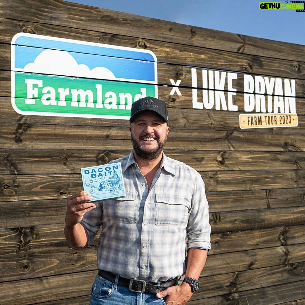 Luke Bryan Instagram - Now that #FarmTour2023 is over, it’s time to go fishing! My buddies over at @farmlandfoods know I love fishing and bacon, so they made me this limited edition, custom lure. Want a chance to win one yourself? All you have to do is: - Follow @farmlandfoods - Like this post - Tag a friend who loves bacon or fishing Giveaway runs through 10/10/2023 11:59 PM CT. Five winners will be selected at random and notified directly. This is in no way sponsored, administered, or associated with Instagram. Participants must be 18+, release Instagram of responsibility, and agree with Instagram’s terms of use. Giveaway open to US residents only.