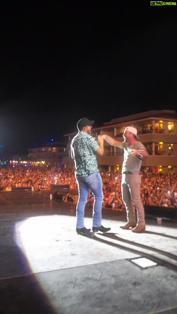 Luke Bryan Instagram - We were promised an epic introduction for @lukebryan’s first night at #CrashMyPlaya and @dustinlynchmusic delivered!! Check out their reaction to this roast from the one and only @therealjeffreyross. Moon Palace Cancun