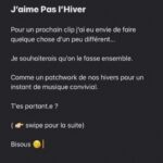 Lula Cotton-Frapier Instagram - Et si on créait ensemble un clip pour « J’aime pas l’hiver » ❄️Swipez et partagez avec vos amis❄️ (Mail accessible sur mon profil) De la chaleur pour l'hiver