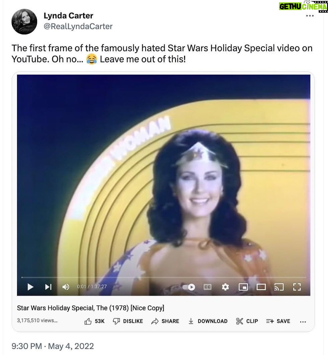 Lynda Carter Instagram - May the 4th be with you. #starwarsday