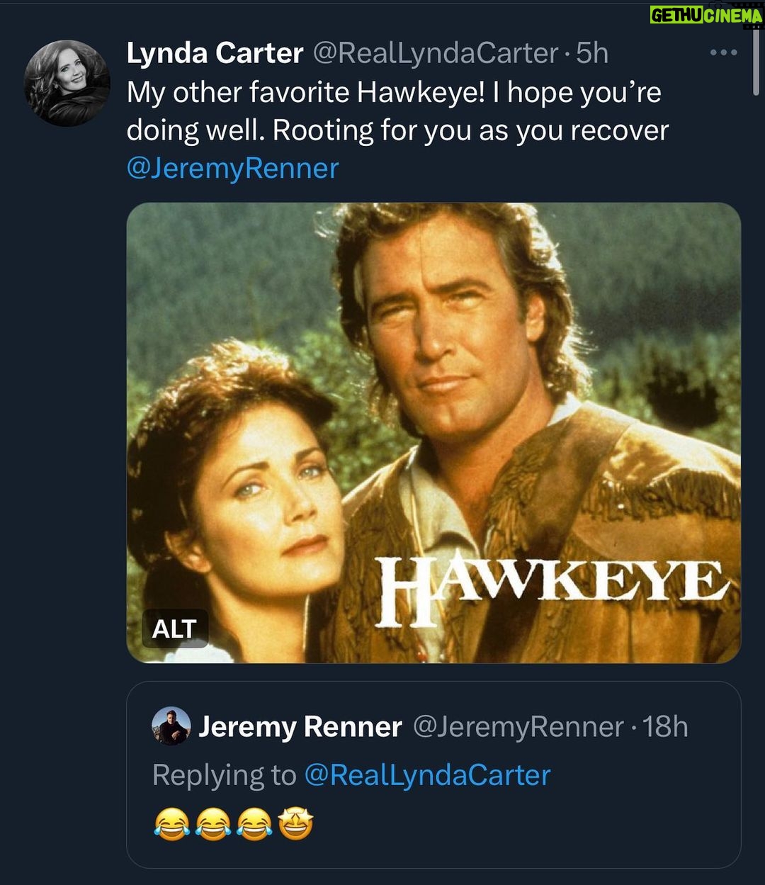 Lynda Carter Instagram - I collect Hawkeyes. Next up is @thealanalda…