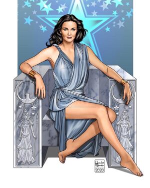 Lynda Carter Instagram - Holding court. 
Art by @hamletromanarte 💫💫💫