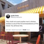 Lynda Carter Instagram - When Wonder Woman has to get involved, you know we did wrong. #fireisland #chickentenders #lyndacarter Fire Island Pines