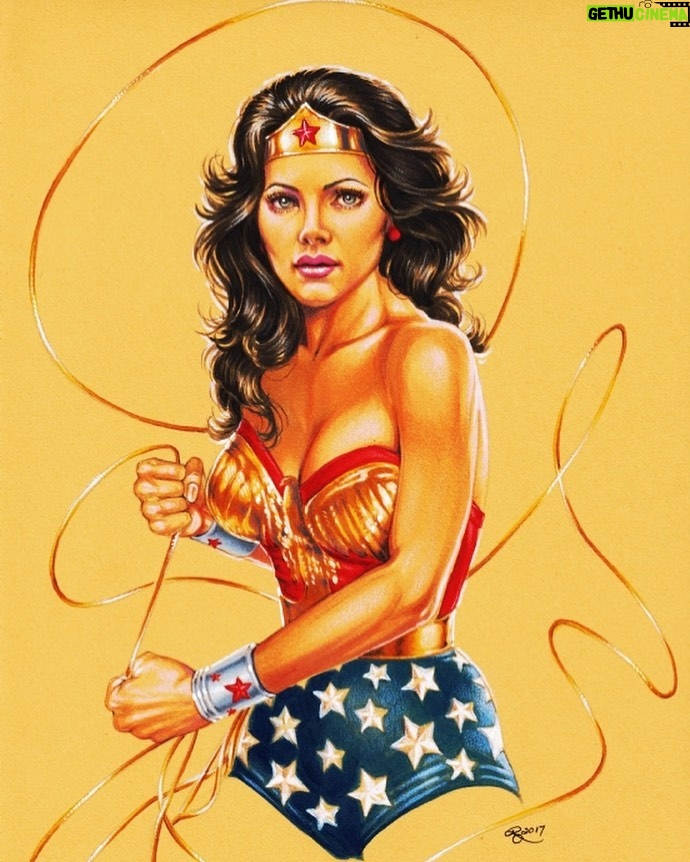 Lynda Carter Instagram - Gorgeous illustration by @rhiannondrewit. Happy Friday! ❤️