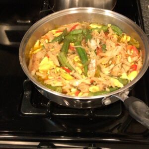 Lyriq Bent Instagram - The boat left the dock again! Cooking helps keep my creative sanity in check. This is Jamaica’s national dish. ackee and salt fish with food, aka provisions. Who’s coming for dinner? #yaadting #jamaica #boatridewithlyriq #nyc #brooklyn #realbadman #reggae