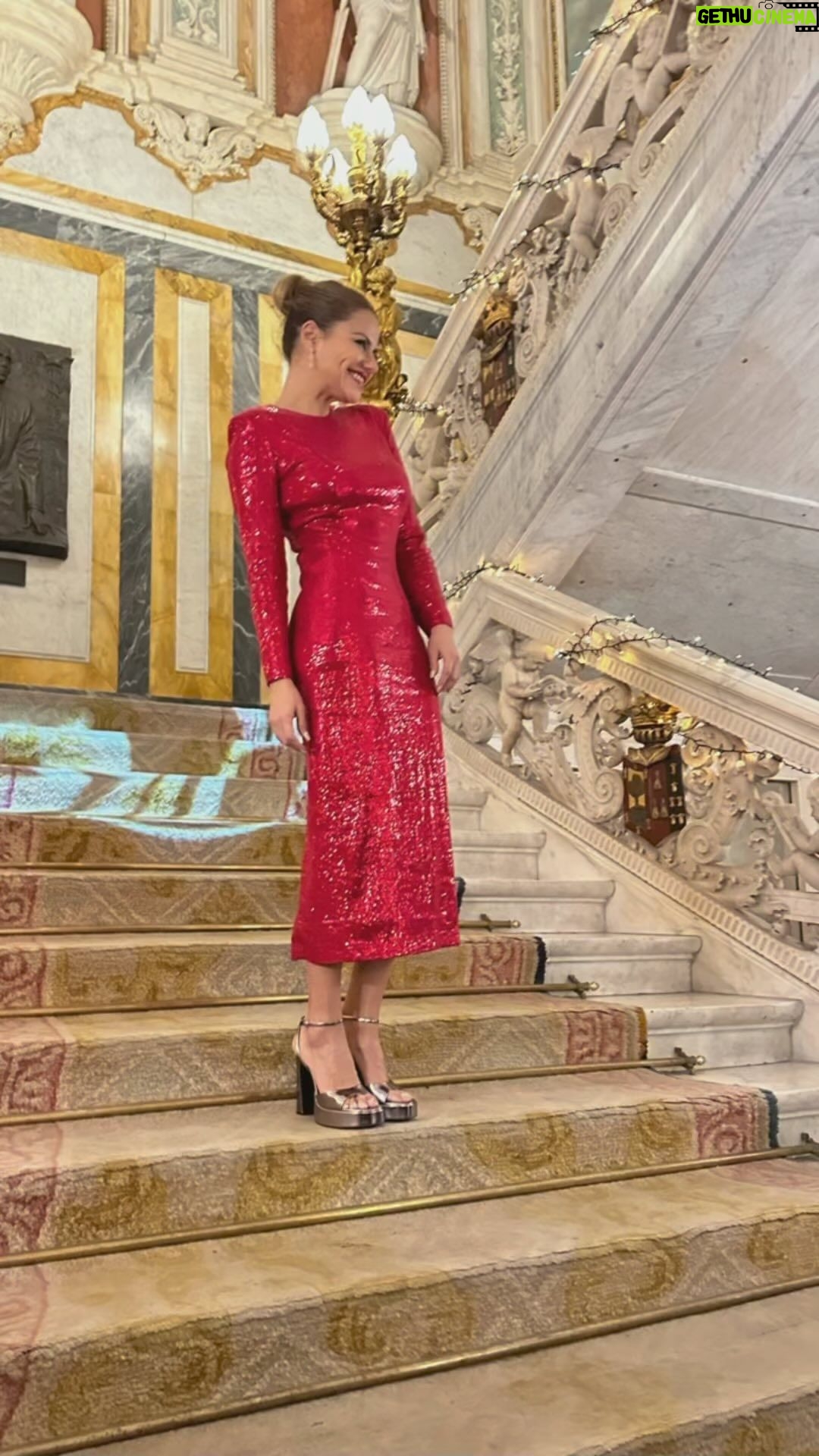 Mónica Hoyos Instagram - Gala de Navidad🎄 @diplomaticcoalition @paz_mensajeros @unicef_es #palaciodesantoña 👗 @dolcegabbana 👠@zara