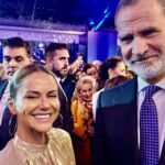 Mónica Hoyos Instagram – Un honor poder compartir con la persona que nos une, nuestro Rey! 
Viva España🇪🇸