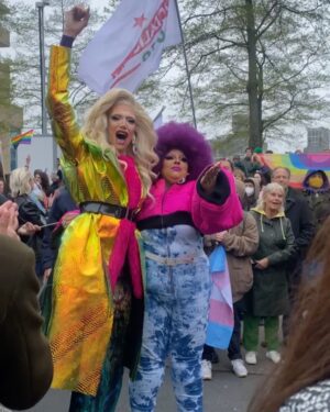 Ma'Ma Queen Instagram - Just a few snaps of last Sunday. I’m still processing how many people put time and energy in protesting and counterprotesting. All because my drag daughter @xtraxceptit and me are reading inclusive stories for children. An usually beautiful, meaningful, innocent yet important, joyful event. I hope with all my heart we can keep on doing this without having to counterprotest after. Without fearing we will be attacked or threatened for it. 
Thanks again for those who showed up and supported us! 
I love you. 
♥️
#spreadlovenothate