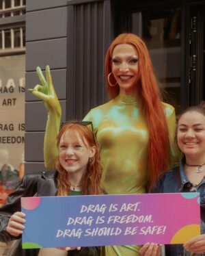 Ma'Ma Queen Instagram - Thankful for this amazing day @lush where we raised awareness that the art of drag is under attack and therefor our entire queer community. When @the.diverseagency @dragsofanarchy and @thequeeragency_ started a petition that people could sign to stand in solidarity with drag artist, @lush_nl reached out to us and together we created this beautiful day where every Lush store in the country was for one day the stage of a fabulous Drag and we asked the lush customer to sign this petition! Thank you so much for the support, on this day, in the past and in the future🩷 
Sign the petition : link in bio ! 

Pictures by @andyonderstal 
Hair by me
Outfit by me 
#dragisart #dragisfreedom #dragshouldbesafe #dragisnotacrime #swipe