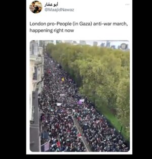 Maajid Nawaz Instagram - London pro-People (in Gaza) anti-war march, happening right now.