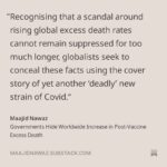 Maajid Nawaz Instagram – NEW Radical Dispatch:
Governments Hide Worldwide Increase in Post-Vaccine Excess Death
Plus WARRIOR CREED Podcast
https://maajidnawaz.substack.com/p/governments-hide-worldwide-increase