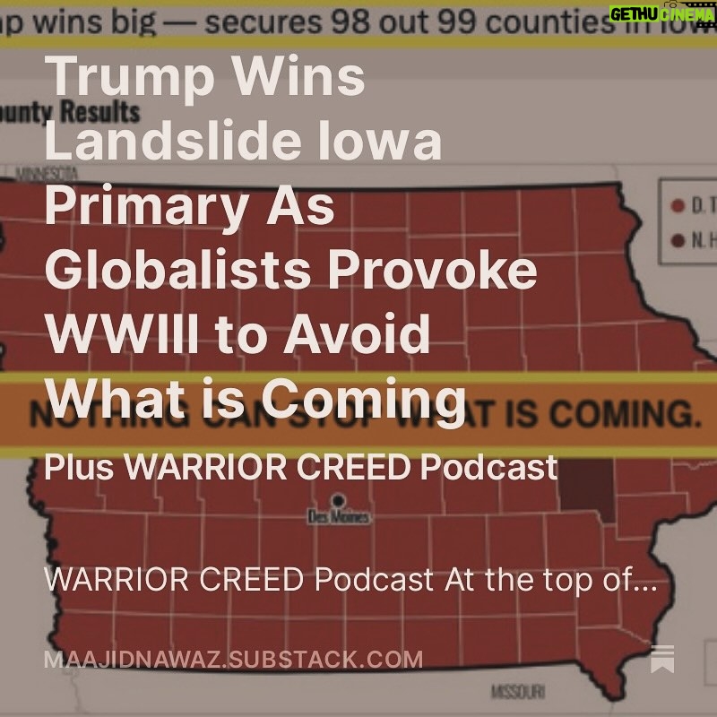 Maajid Nawaz Instagram - NEW: Trump Wins Landslide Iowa Primary As Globalists Provoke WWIII to Avoid What is Coming Plus WARRIOR CREED Podcast