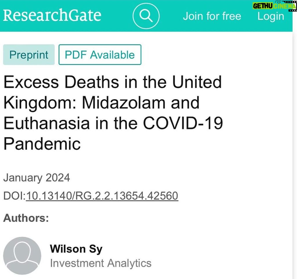 Maajid Nawaz Instagram - BREAKING: Pre-publication paper EXCESS DEATHS CORRELATE WITH MIDAZOLAM “UK spike in deaths, wrongly attributed to COVID..was due to the widespread use of MIDAZOLAM..statistically very highly correlated (coefficient over 90%) with excess deaths in..England” (See my stories for link to paper)
