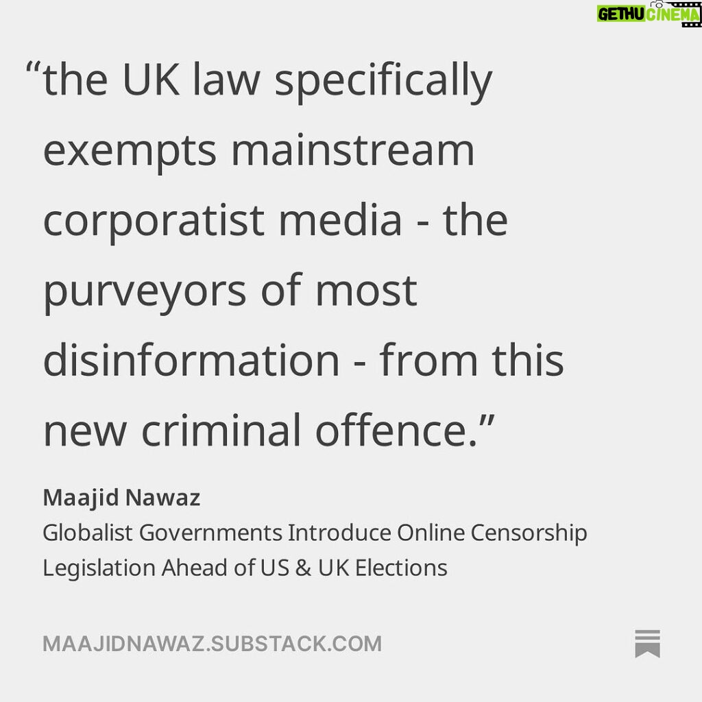 Maajid Nawaz Instagram - NEW Radical Dispatch: Globalist Governments Introduce Online Censorship Legislation Ahead of US & UK Elections https://maajidnawaz.substack.com/p/globalist-governments-introduce-online - Plus WARRIOR CREED podcast