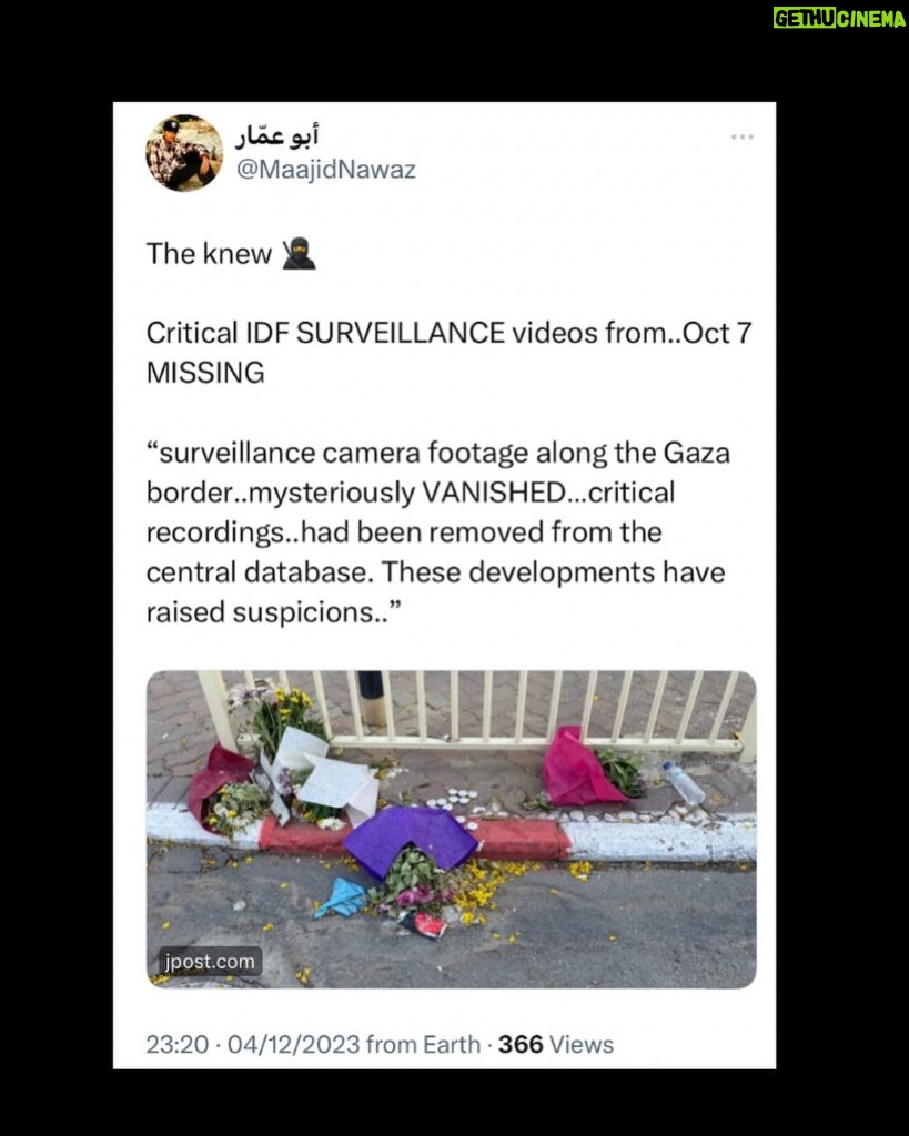 Maajid Nawaz Instagram - They knew 🥷 Critical IDF SURVEILLANCE videos from..Oct 7 MISSING “surveillance camera footage along the Gaza border..mysteriously VANISHED…critical recordings..had been removed from the central database. These developments have raised suspicions..” (See my Stories for LINK)