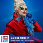 Madame Madness Instagram – See you at @RuPaulsDragCon UK ’23 happening January 6, 7, and 8, 2023!  Snatch your tickets starting May 15th! Sign up to be the first to know when they drop at uk.rupaulsdragcon.com
.
.
.
.
#drag #valentines #dragqueen #dragrace #RPDR #dragraceholland
#transformationtuesday #cute #dragmakeup #mua #makeup #love #instagood #instamood #instadrag #photooftheday #tbt #beautiful #happy #fashion #ootd #fun #igers #amazing #beauty #gay #gayguy ExCeL London