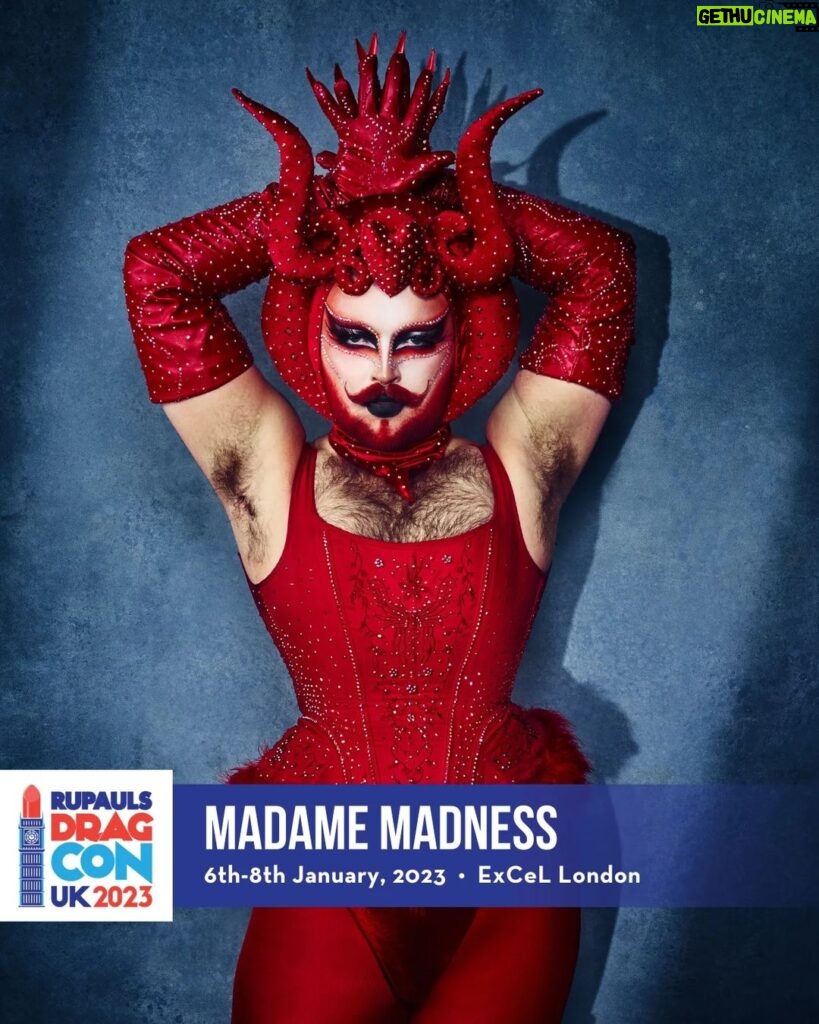 Madame Madness Instagram - See you at @RuPaulsDragCon UK '23 happening January 6, 7, and 8, 2023! ￼ Snatch your tickets starting May 15th! Sign up to be the first to know when they drop at uk.rupaulsdragcon.com . . . . #drag #valentines #dragqueen #dragrace #RPDR #dragraceholland #transformationtuesday #cute #dragmakeup #mua #makeup #love #instagood #instamood #instadrag #photooftheday #tbt #beautiful #happy #fashion #ootd #fun #igers #amazing #beauty #gay #gayguy ExCeL London