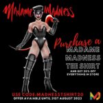 Madame Madness Instagram - Superstar of Ru Paul Drag Race Holland @madame.madness is not only a Drag Queen, but a designer too. Purchase one of her stunning tee shirts exclusively from Mister Jock, and get a further 20% off everything in store. Use code: MADNESSTSHIRT20 Offer is valid until 31st August. Amsterdam, Netherlands