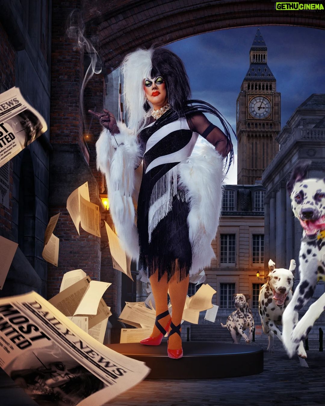 Madame Madness Instagram - Cruella de vil.. if she doesn't scare you, nothing else will 🐕👄🚬 I had an absolute blast painting @keesvanderspek for MAKE UP YOUR MIND Ze voelt zich helemaal snatch helemaal slay ✨ Hair by @gayamua Lashes @gayamua Outfit by @berendbrus Makeup by yours truly Photo by @robster16 Amsterdam, Netherlands