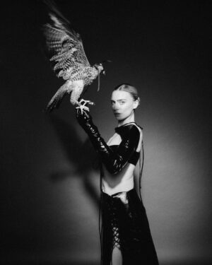 Maddie Phillips Instagram - 𝓮𝓷𝓲𝓰𝓶𝓪 

𝓫𝔂
Photographer: @brianvanwyk 
Creative Director: @adriana.marchand 
Stylist: @emjwatt 
Set Design: @behckxs 
Hair Stylist: @erinklassenhair 
Make Up: @maxine_munson 
Falconer: @icaruslost 
Photographer Assistant: @laurabaldwinson 
BTS: @mayaafrancis 
@ssense buyer: @maxtrainor 
Nails: @reallyhotgirl 

**this shoot was commissioned and photographed before the SAG strike against the AMPTP**