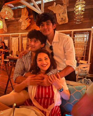 Madhuri Dixit Instagram - My boys ❤️
How can you both be in college already! Where has the time gone? Still, I’m excited for you to have your adventures and become the best version of yourselves. I love you always and will miss you immensely, all the time. Home won’t be the same without you two.