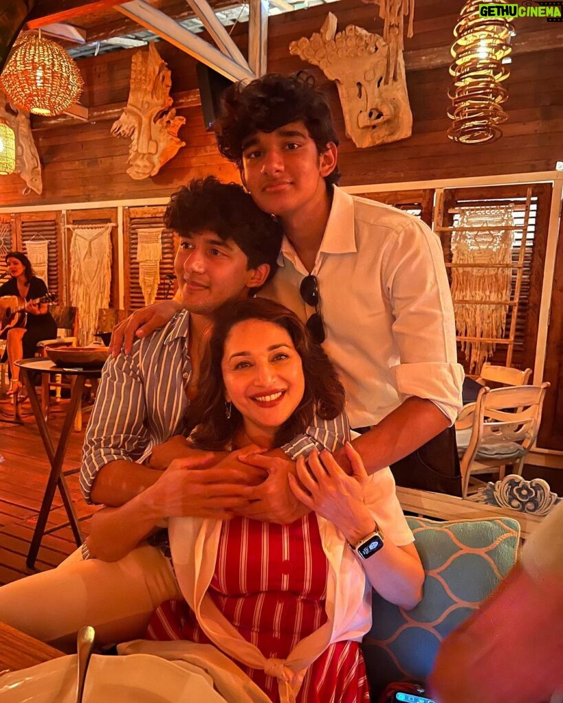 Madhuri Dixit Instagram - My boys ❤️ How can you both be in college already! Where has the time gone? Still, I’m excited for you to have your adventures and become the best version of yourselves. I love you always and will miss you immensely, all the time. Home won’t be the same without you two.