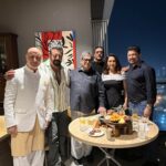 Madhuri Dixit Instagram – It’s the company that makes the evening❤️
A very happy wedding anniversary to @subhashghai1 #MuktaGhai and to @muktaartsltd 

@anupampkher @duttsanjay @apnabhidu 

#aboutlastnight