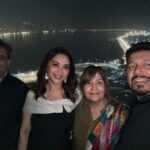 Madhuri Dixit Instagram - It’s the company that makes the evening❤️ A very happy wedding anniversary to @subhashghai1 #MuktaGhai and to @muktaartsltd @anupampkher @duttsanjay @apnabhidu #aboutlastnight