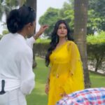Madhurima Basak Instagram - BTS 💫 Makeup @kajuguhaofficial Hair @btwits_naaz_ Wardrobe @house_of_tanay #shoot #bts