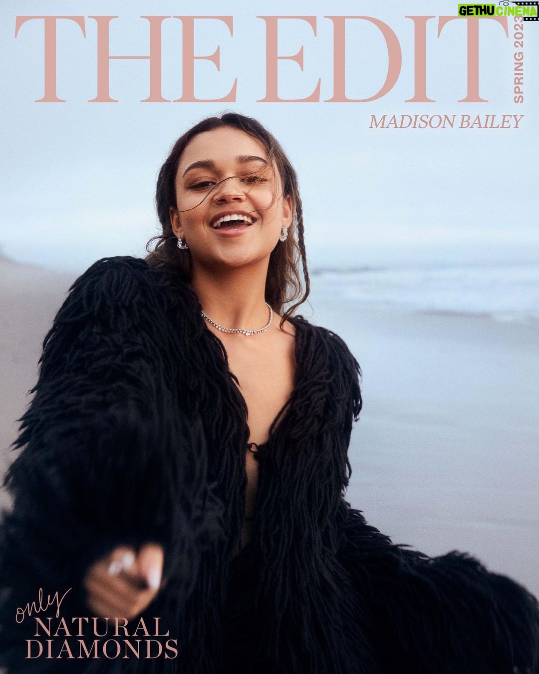 Madison Bailey Instagram - Free as a bird ๐๏ธ Thank you @onlynaturaldiamonds ๐ And huge thanks and love to the whole team. Yโall are incredible ๐ซถ๐ฝ Had a Lovely chat with Christine Whitney ๐ค Words by: @christinerwhitney Thank you @theledecompany Photographer/Director: Olivia Malone / @oliviamalone Stylist: Sean Knight / @seanknight Hair: Nikki Providence / @nikkiprovidence Makeup: Sandy Ganzer / @sandyganzer Manicurist: Vanessa Sanchez McCullough / @nailzbyvee Bookings Editor: Glynis Costin / @glyniscostin Creative Production: Petty Cash Productions / @petty_cash_productions Director of Photography: Kyle May / @kylemaykylemay Photo Assistants: Brook Keegan, Charles Brown / @canyonsupplyla @chaz.s.fresco Digital Tech: Colin Hoefle / @choefs Wardrobe Assistant: Cameron Greene / @camgreene3